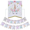 Amazon Banner de Papel de Unicornio con Purpurina Dorada para Cumpleaños Happybirthday Banner Decoración para Bodas Fiestas