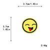 Parche Redondo de Emoji Bordado por Computadora, Parche de Bordado DIY de Cara Sonriente Amarilla para Bolsas, Zapatos, Sombreros, Parches de Tela Hechos a Mano
