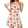 E-commerce Transfronteiriço Europeu e Americano Temu Camisola Sexy Feminina Sem Costas Verão Fina Pijama Roupa de Casa Venda Direta da Fábrica Atacado