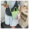 Bolso de Mano Estampado Bloque de Color Yuezi para Mujer, Nueva Moda 2026 Estilo Coreano Moda de Oficina Bolso Cruzado Tipo Cubo