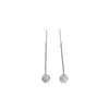 Exquisitos Pendientes de Bola Pequeña de Diamante para Mujer, Pendientes Largos de Borla Deslizables, Estilo Nuevo, Simples, Modernos y Elegantes, de Alta Gama