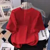 Camiseta de Verano Holgada de Color Sólido con Mangas Cortas y Cuello Redondo Elegante para Niños Pequeños
