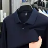 Camisa polo hexagonal de piqué de algodón 100% mercerizado de manga larga para hombre, camiseta básica de otoño e invierno, camiseta de cuello con botones de algodón puro