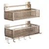 Estante de Almacenamiento Minimalista de Acero Inoxidable para Baño Organizador de Pared para Lavabo Cosméticos y Productos de Cuidado de la Piel