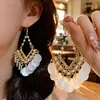 Placa de Incienso para Mosquitos sin Orejas Pinza para Oreja Diseño de Estilo Frío Pendientes Pendientes Largos con Borlas para Mujer Pinza para Oreja Indolora Versátil