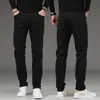 Calça Casual Preta Nova Tendência de Luxo Outono 2026 para Homens, Calça Preta Lisa de Corte Reto Slim Fit para Outono e Inverno