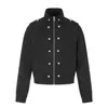 Chaqueta de trabajo retro americana 11KN, unisex, corte holgado, peso pesado, desgastada, diseño patchwork, con botones metálicos, prenda exterior casual estilo Napoleón
