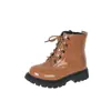 Dr. Infantil. Botas Martens Atacado 2026 Novidades de Outono Botas Curtas PU Cor Sólida para Meninas Botas de Couro para Crianças Pequenas Botas Estilo Britânico para Meninos