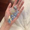Brisa marina de verano hielo a través de pendientes azules pequeños frescos temperamento suave pendientes frescos sin agujeros para las orejas verano femenino