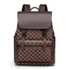 Mochila casual retro de cuadros para el día a día al por mayor, material de PVC, resistente al desgaste e impermeable, mochila para hombre, bolsa para laptop