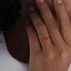 Anillo de Piedra de Cristal Simple de Estilo Nuevo Moda Europea y Americana Lujo Ligero Acero de Titanio Zircón Ovalado Colorido Joyería sin Color para Mujeres