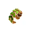 Xingang Aço Inoxidável Flor de Esmalte Colorida Anel Aberto Anel de Flor Joias Atacado Aço Inoxidável 304