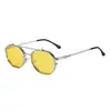 Set de Gafas Metálicas Retro Coreanas con Tapa Abatible para Hombres y Mujeres, Modernas, Se Pueden Equipar con Monturas para Gafas de Miopía, Gafas de Sol Polarizadas Dos en Uno 0.05 kg