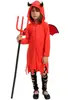 Disfraz de Diablo Satán de Halloween Lindo Pequeño Diablo Murciélago Disfraz de Actuación Disfraz de Role-Playing de Vampiro para Niños y Niñas