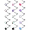 Moda en Europa y América, Más Vendidos Acero Inoxidable Circonita Tachuelas para Nariz Forma de L, Forma de 5, Forma de 1 Barras Curvas Anillos para la Nariz Joyería para Piercing