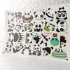 Pegatinas Decorativas de Panda Lindo de Dibujos Animados Huecas Tridimensionales Impermeables para Cepillo de Dientes y Vaso de Agua Pegatinas de Transferencia UV Etiqueta de Cristal Personalización