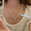 Collar de Doble Capa con Perlas de Cristal de Mariposa Sueño de Primavera para Mujer, Choker de Lujo Ligero de Nicho de Alta Gama