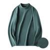 Derong Playera Básica de Cuello Alto para Hombre Otoño e Invierno Gruesa Cálida Top Color Puro para Hombre Terciopelo Manga Larga