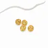 Contas Redondas Vazadas Coloridas Preservadas Banhadas a Ouro 18K para Pulseiras, Colares Artesanais DIY, Contas Espaçadoras, Contas Soltas, Materiais de Acessórios