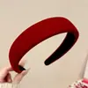 Faixa de Cabelo Retro Estilo Hong Kong Vermelha Feminina Outono e Inverno Doce Cor de Vinho Alto Top Craniano Faixa de Cabeça Elegante Acessórios de Cabelo com Senso Avançado Acessórios de Cabeça