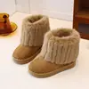 Botas de Nieve de Gamuza de Moda para Niños Pequeños 2026 Otoño Nuevas Llegadas Zapatos de Algodón Espesos con Felpa para Niños Botines Cortos Botas de Nieve