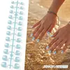 Unhas Postiças Infantis de 24 Peças Estilo Francês Modernas para Comércio Exterior com Tiras de Extensão e Decoração