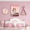 Pintura Decorativa Moderna Simple para Habitación Infantil Pintura Colgante de Cabecera para Dormitorio Murales de Fondo para Habitación de Niños y Niñas con Animales de Dibujos Animados