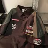 Camisa Retro Americana Hip Hop Corrida de Rua Masculina Manga Curta Verão Solta ins Marca Tendência Moto Fina