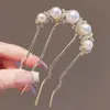 Grampo de Cabelo com Pérolas, Grampo de Cabelo em Forma de U Estilo Antigo, Pente de Cabelo Novo Estilo Chinês, Acessório de Cabelo para Coque, Ornamento de Cabelo Elegante e Sofisticado