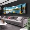 Pintura decorativa de lujo de doble capa con superposición ligera para sala de estar, sofá, fondo de pared, triple pintura colgante, respaldo atmosférico con respaldo de cristal de porcelana y diamante.