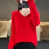 Top de punto de primera línea listo para usar con cuello en V y manga larga para mujer, estilo primavera y otoño, top de punto sin costuras, adelgazante, versátil, para ir al trabajo, suéter de estilo relajado