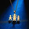 Série Família Aço Inoxidável Menino Menina Pingente Comércio Transfronteiriço DIY Joias de Casal Colar Modelo Familiar