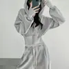 Traje Deportivo de Otoño para Mujer 2026 Nuevo Sudadera Estilo Coreano Atuendo de Baja Saturación Conjunto Completo Casual Sensación Relajada