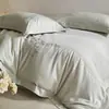 Juego de cuatro piezas de algodón de fibra larga de alta gama y lujo de 100 piezas, estilo chino y europeo, funda de edredón y sábana de algodón 100% puro y simple