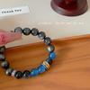Pulseira simples de contas de pedra olho de tigre imitação, elástico duplo, moda, sensação fresca, pulseira costurada, moderna, nicho, joia que combina com tudo