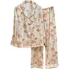 Jiangnanhe 2025 Otoño e Invierno Nuevos Pijamas de Seda de Hielo para Mujer Conjunto de Pantalones de Manga Larga Ropa para el Hogar Dropshipping