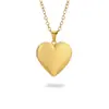 Colgante Liso con Forma de Corazón de Acero Inoxidable 316L Que Se Puede Abrir para Guardar Cajas para Fotos de Transferencia Térmica, Joyería de Collar Transfronteriza Europea y Americana para Mujeres