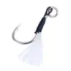 Venta al por mayor de suministros de Luya: anzuelo de hierro con alambre negro de lana para atar, con anzuelo afilado de púas y un solo anillo, equipo de pesca al aire libre.
