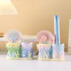 Lámpara Portaplumas Adorno de Sirena con Concha Marina, Decoración Creativa de Escritorio con Luz, Regalo para Estudiantes, Artículo Decorativo de Moda