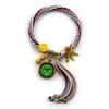 Corda de mão estilo Xizang deus da riqueza de cinco direções raposa fada tara verde thangka fio de algodão tecido à mão estilo étnico reencarnação corda de mão