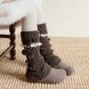 Botas y Calcetines de Algodón para Niños, Lindos Lazos de Bola, Calcetines de Felpa con Encaje Lolita, Cubrepiernas de Otoño e Invierno para Niñas Coreanas