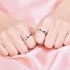 Anillo de pareja de plata esterlina S925 para hombre y mujer, un par de diseño, anillo latido del amor, abertura ajustable, venta al por mayor de fábrica