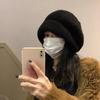 Sombrero Estilo Japonés Versión Grande Boina Cabeza Grande Sombrero de Lana Tejido para Mujer Otoño e Invierno Que Afina el Rostro Sombrero de Pila Pequeña Sombrero de Pescador de Invierno