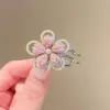 Pinzas de pelo florales de colores estilo coreano, pinzas elegantes y exquisitas para flequillo lateral, pasadores de lazo lindos para niñas