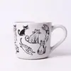 *Novo 0406* 10*9.2cm 480ml *Série Animal* Caneca Gato Caneca V Caneca Cerâmica Caneca de Café