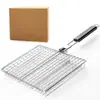 Pinzas Plegables de Acero Inoxidable para Barbacoa, Red de Barbacoa Multifuncional para Exteriores para Asar Pescado, Carne y Verduras, Herramienta para Barbacoa