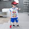 Roupa de Verão Ultraman para Meninos 2026 Novo Estiloso Legal Menino Bebê Estilo de Rua Conjunto de Duas Peças Roupa Sem Mangas Infantil