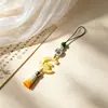 Lótus Cristalizado Lírio do Vale Estilo Nacional Lótus Corrente de Celular com Contas Chaveiro Pingente de Bolsa Joia Exquisita Presente para Mulheres