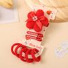 Pinza para el cabello roja feliz para niños Año Nuevo Lazo Pinza para el cabello de dibujos animados Simple Retro Estilo chino Clip para flequillo de niña pequeña