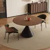 Mesa Redonda Sólida de Madeira Estilo Medieval, Mesa de Jantar Parquet Sólido de Madeira Retrô, Mesa de Jantar Parquet de Nogueira Preta para Apartamentos Pequenos, Mesa de Negociação